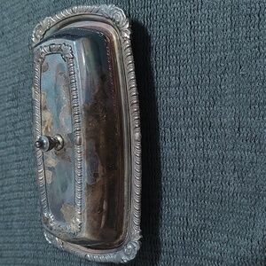 Antique Silver Plated Butter Dish
